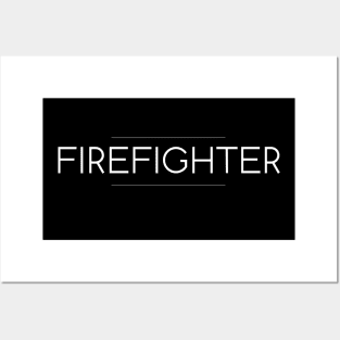 Firefighter Minimalist Design Posters and Art